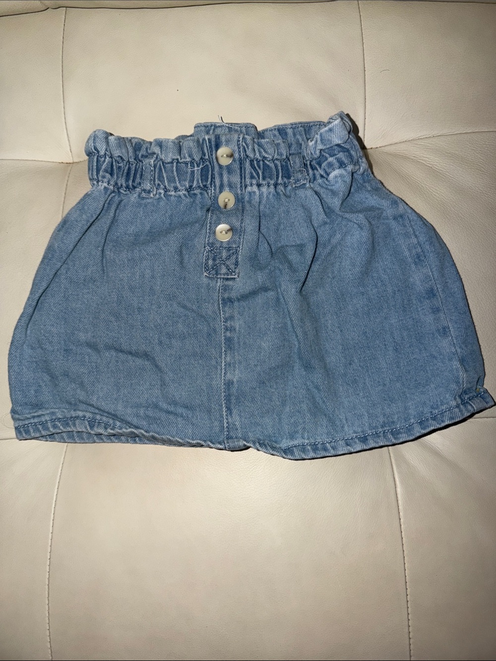 Zara Light Blue Elastic Waist Denim Mini Skirt